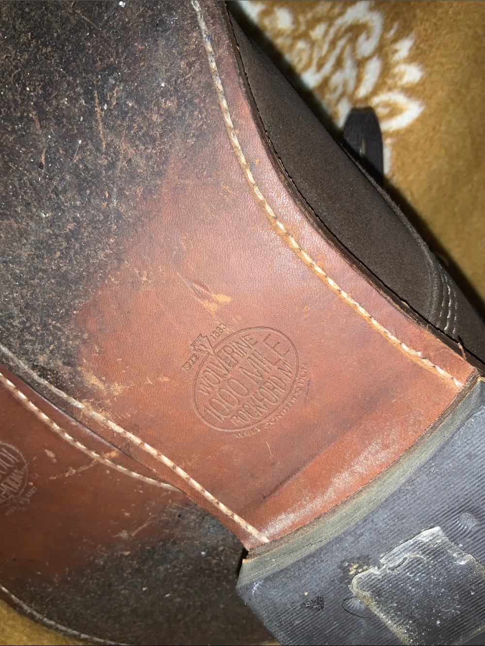 Wolverine 1000 Mile Brown Suede leather Boots. In good condition. Sz. 11D. USA. - Picture 10 of 12